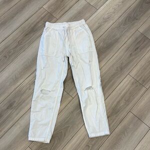 Aerie White Drawstring Pants XS | Elastic Waist | Casual Lounge
